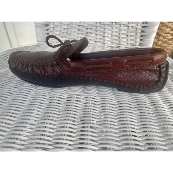 H S Trask Bozeman Montana Brown Leather Drivers Loafers Mens Size 8 1/2D - Picture 6 of 13